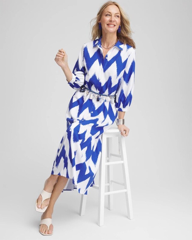Chevron Striped Shirtdress - image 2
